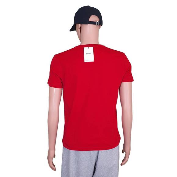 NEW BALLY women's studs graphic logo t-shirt in red